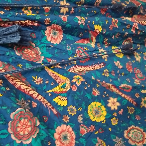 Boho women's blue patterned dress - Picture 9 of 10